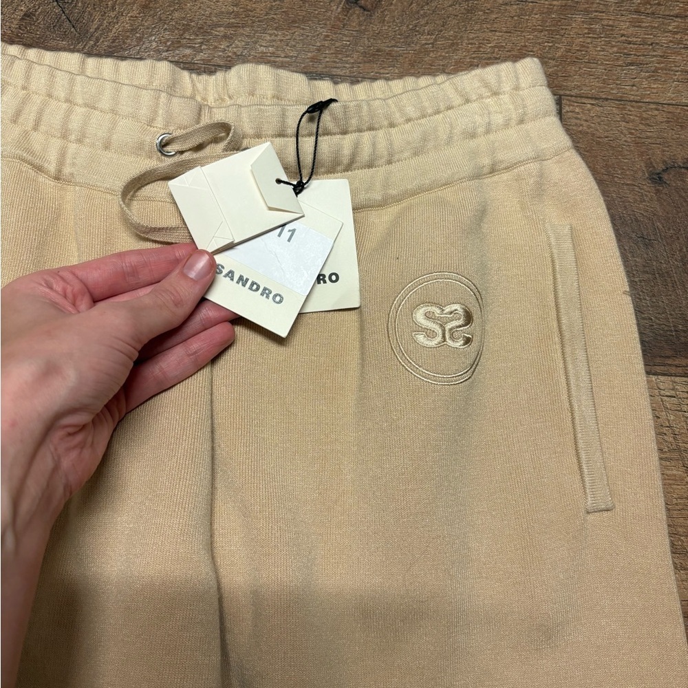 Sandro Bristol High Rise Drawstring Knit Joggers Size 10 - Picture 5 of 8